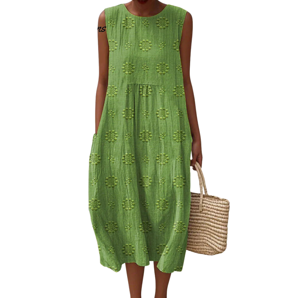 Marianne™|Mouwloze geborduurde jurk