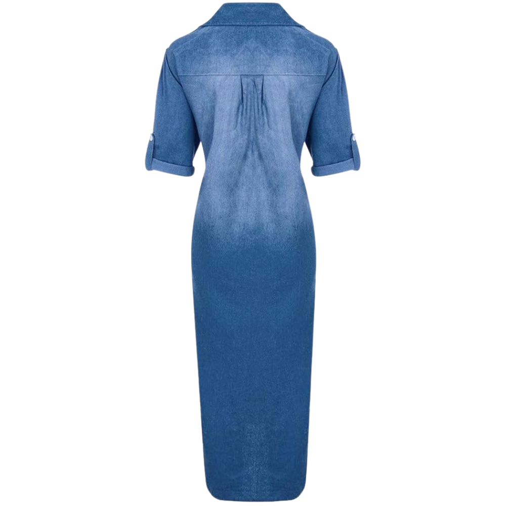 Lisette™|V hals denim jurk