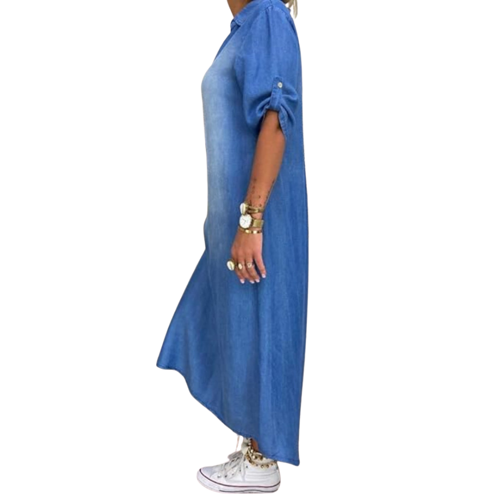 Lisette™|V hals denim jurk