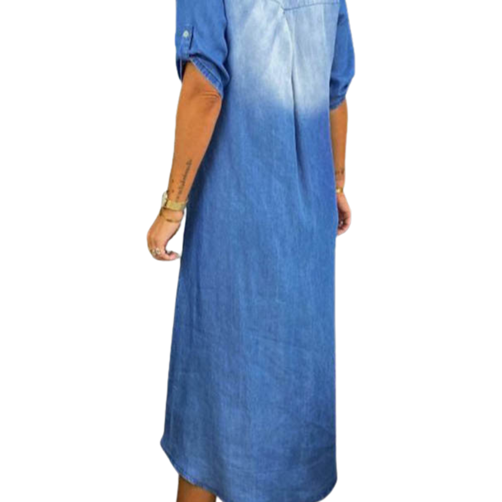 Lisette™|V hals denim jurk