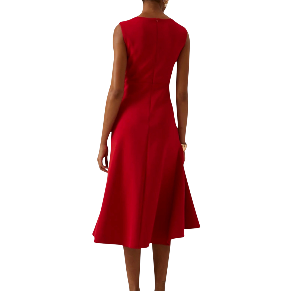 Juliette™|Asymmetrische midi jurk met drapering