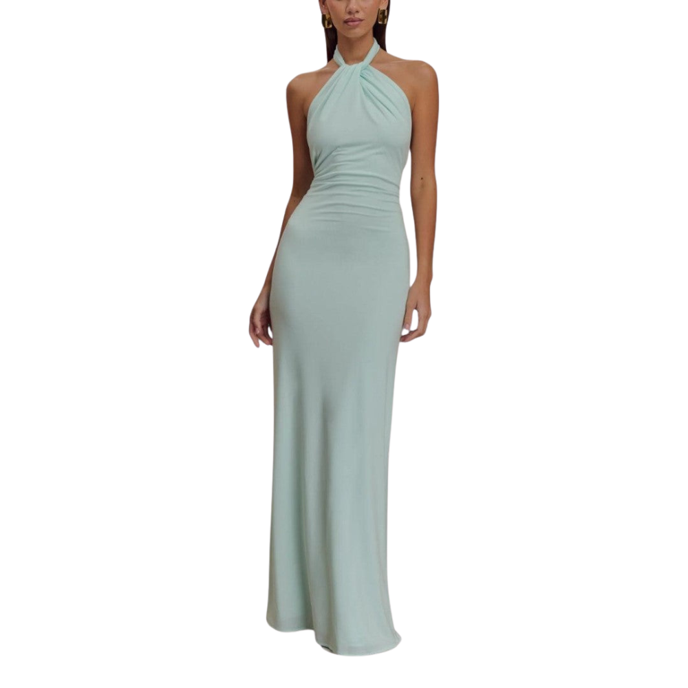Feline™|Zijde jurk met halter nek