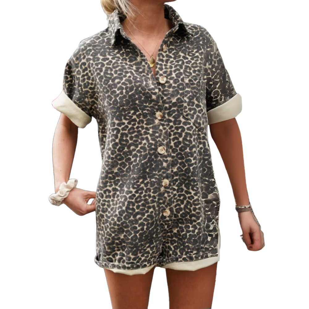 Denise™|Jumpsuit met luipaardprint