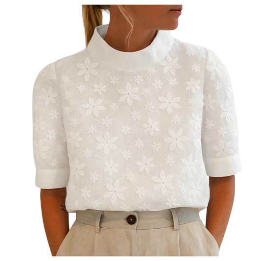 Cecile™ - Blouse met geborduurde bloemen
