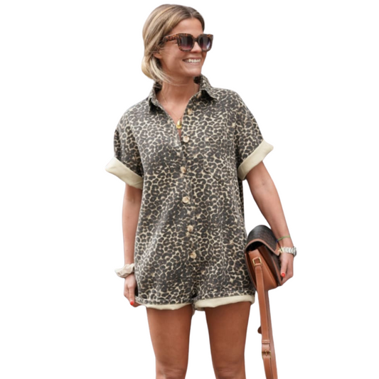 Denise™|Jumpsuit met luipaardprint