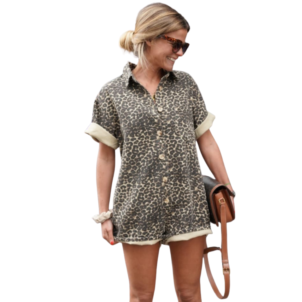 Denise™|Jumpsuit met luipaardprint