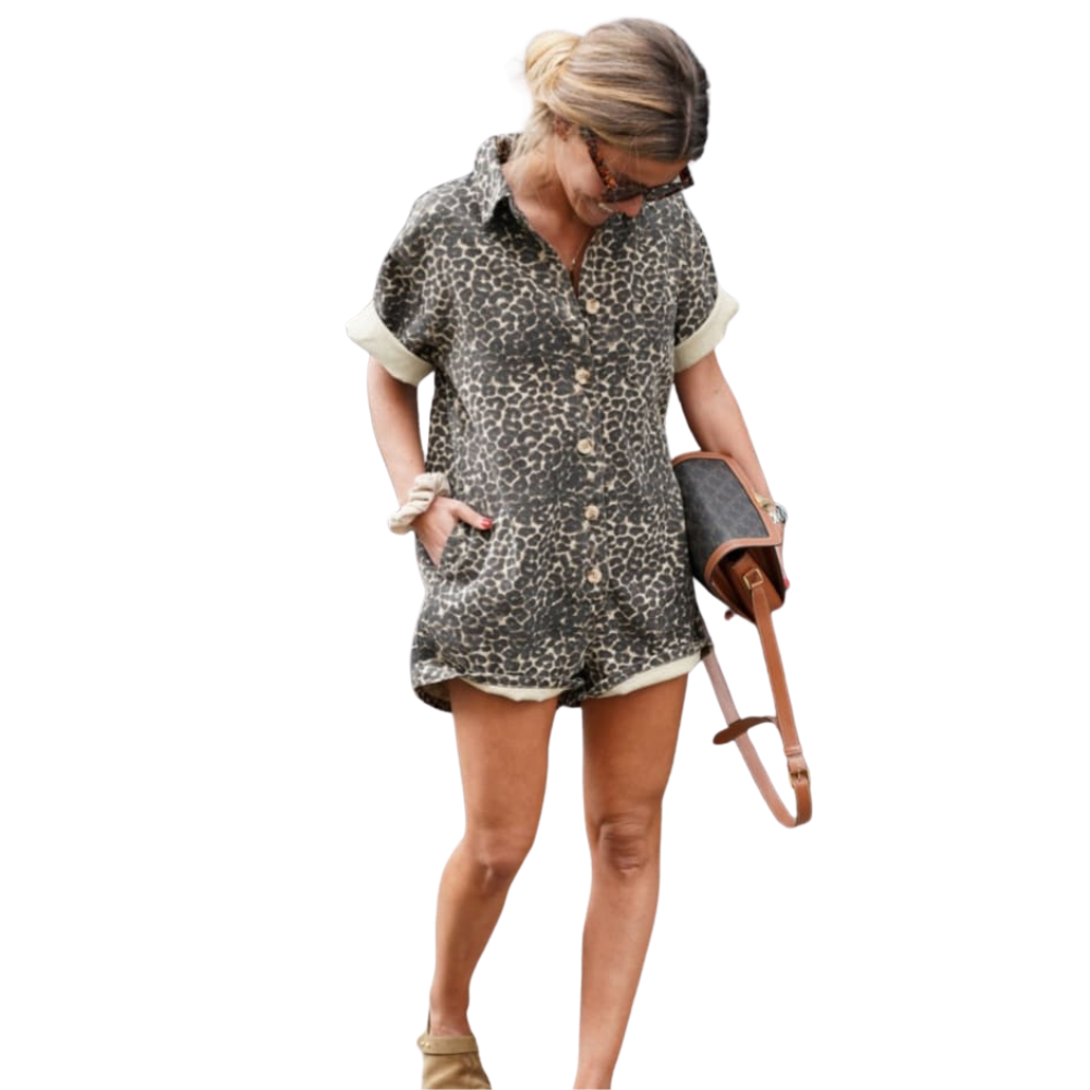 Denise™|Jumpsuit met luipaardprint