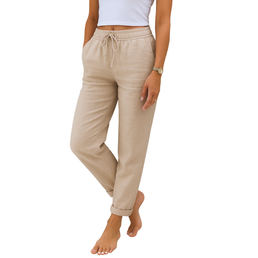 Nora™|Linnen stretchbroek