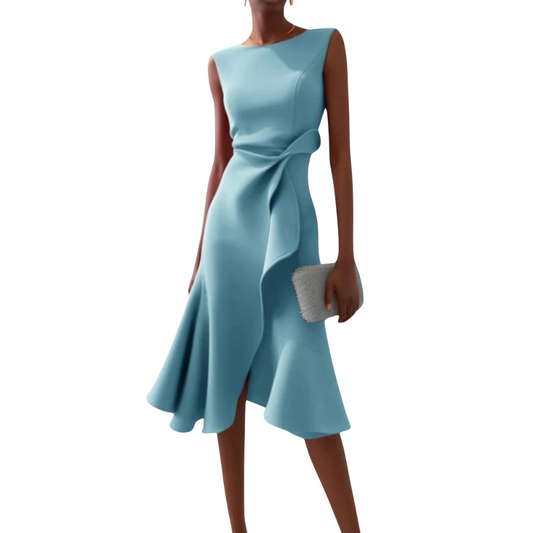 Juliette™|Asymmetrische midi jurk met drapering
