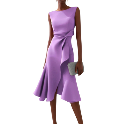 Juliette™|Asymmetrische midi jurk met drapering