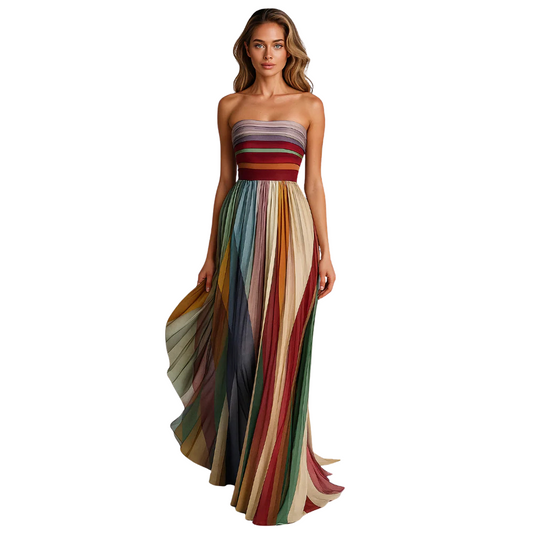 Loua™|Kleurrijke strapless jurk