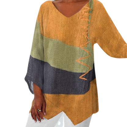 Petra™|Artistieke v-hals tuniek