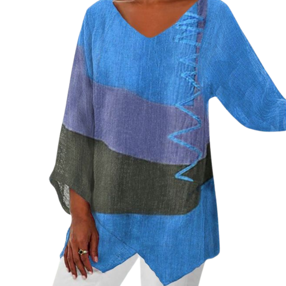 Petra™|Artistieke v-hals tuniek
