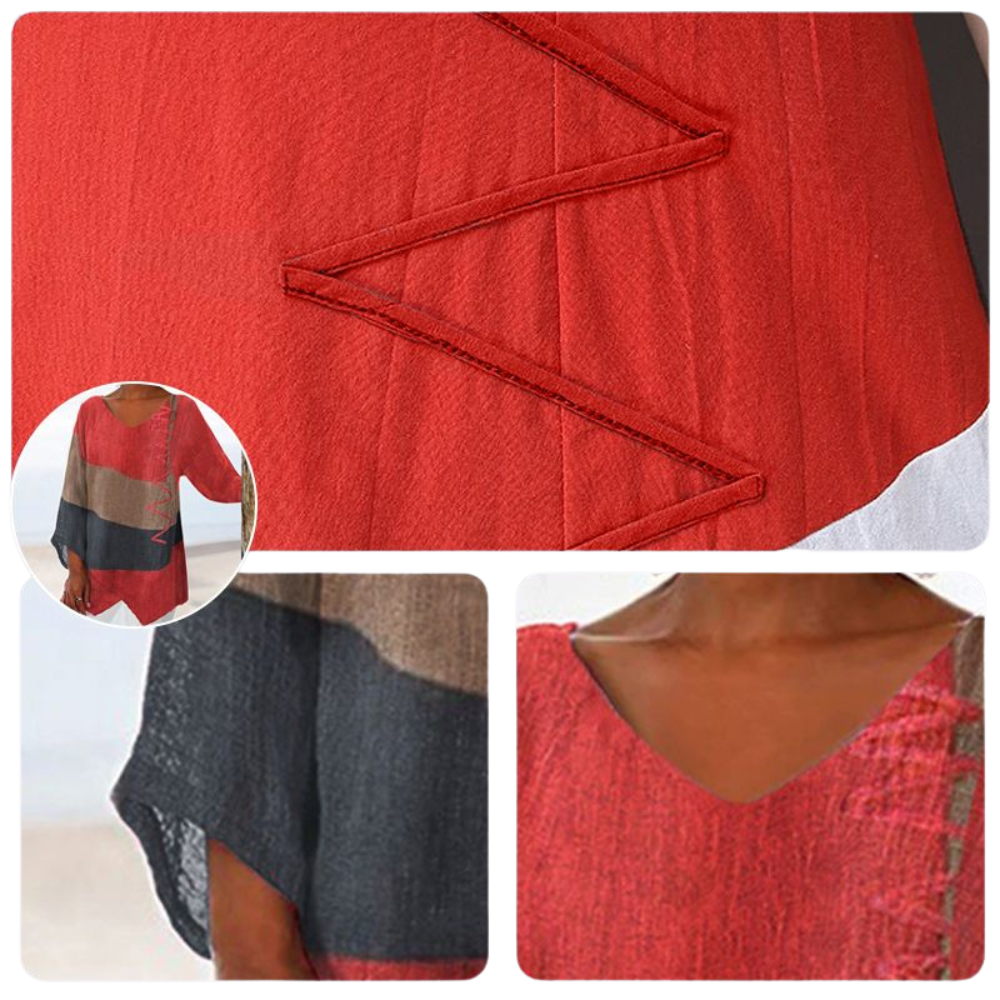 Petra™|Artistieke v-hals tuniek