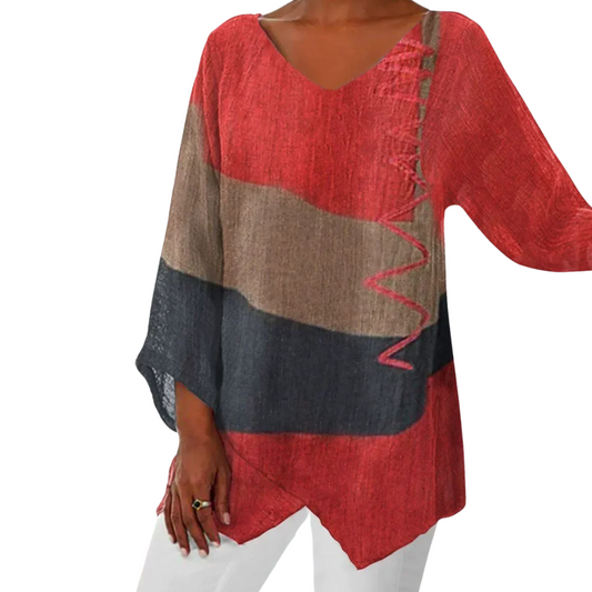 Petra™|Artistieke v-hals tuniek
