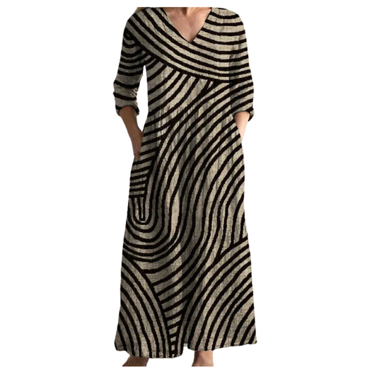 Brigiet™ - Gestreepte maxi jurk