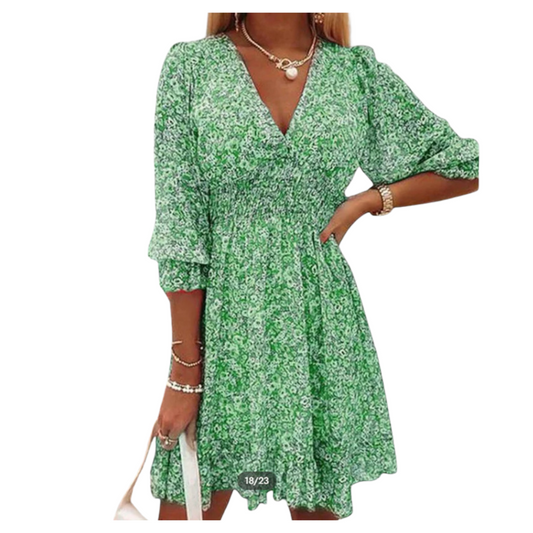 Lizzy™ - Bloemenjurk met pofmouwen