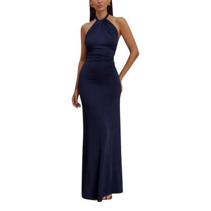 Feline™|Zijde jurk met halter nek