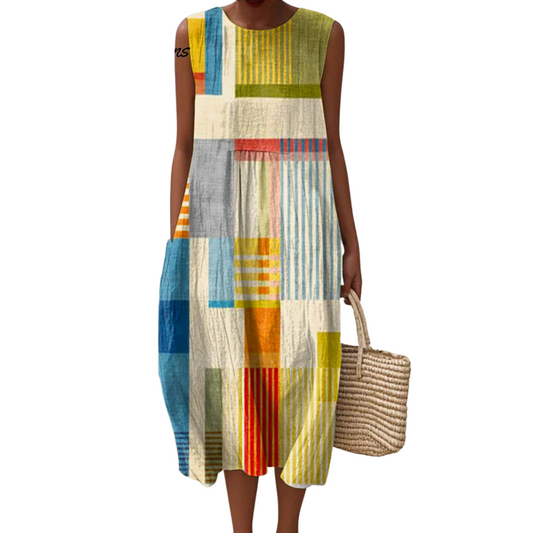 Lia™|Moderne patchworkjurk